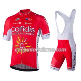 Conjunto Maillot + Culotte Corto con tirantes 2018 Cofidis Pro Team N001